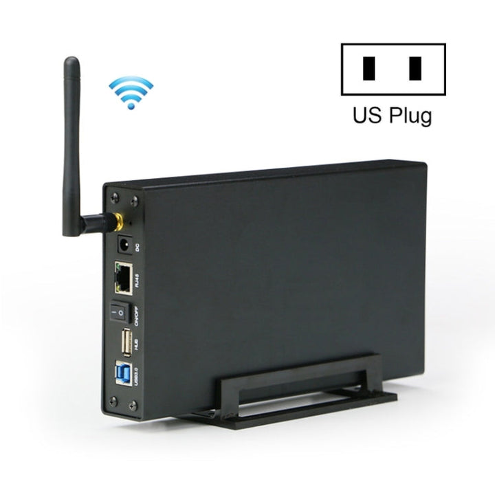 Lisslune | Blueendless 3.5 Inch Mobile Hard Drive Enclosure WIFI Wireless NAS Private Cloud Storage (US Plug)