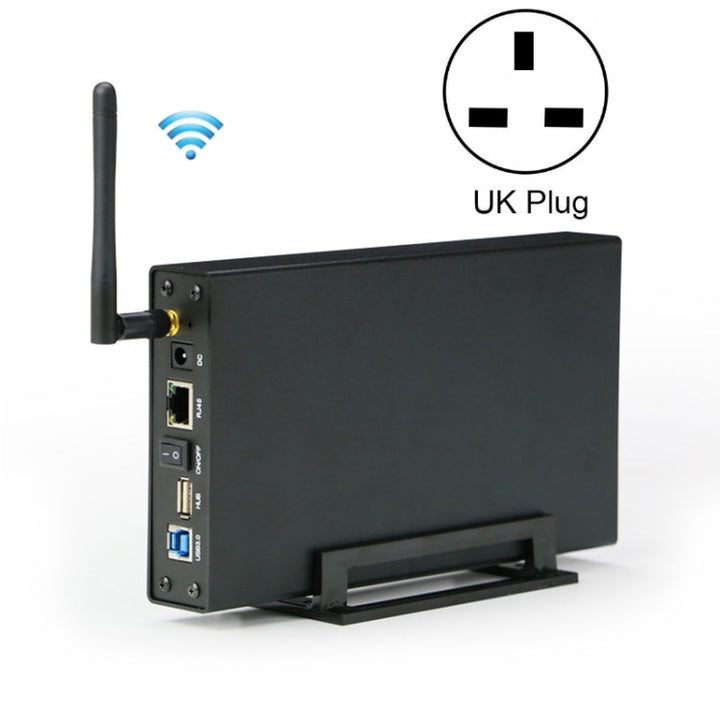 Lisslune | Blueendless 3.5 Inch Mobile Hard Drive Case WIFI Wireless NAS Private Cloud Storage (UK Plug)