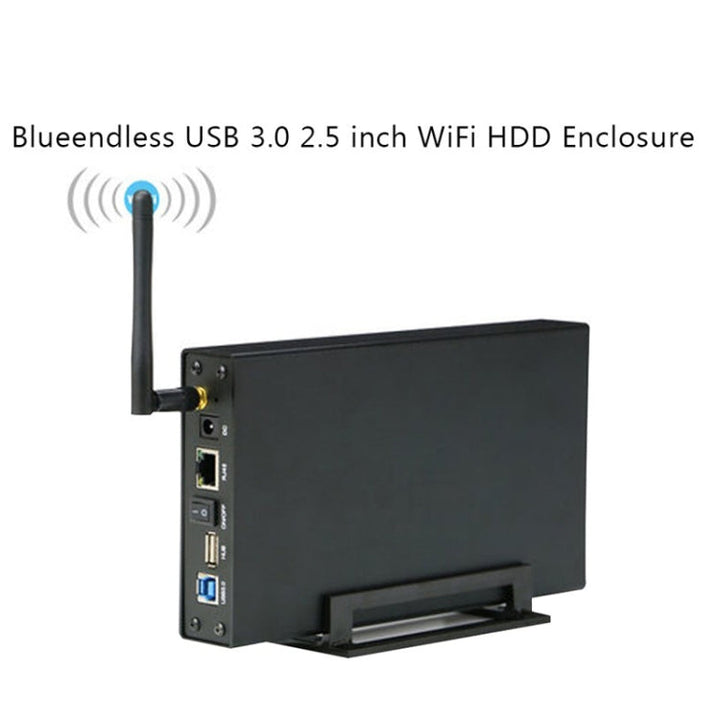 Lisslune | Blueendless 3.5 Inch Mobile Hard Drive Case WIFI Wireless NAS Private Cloud Storage (UK Plug)