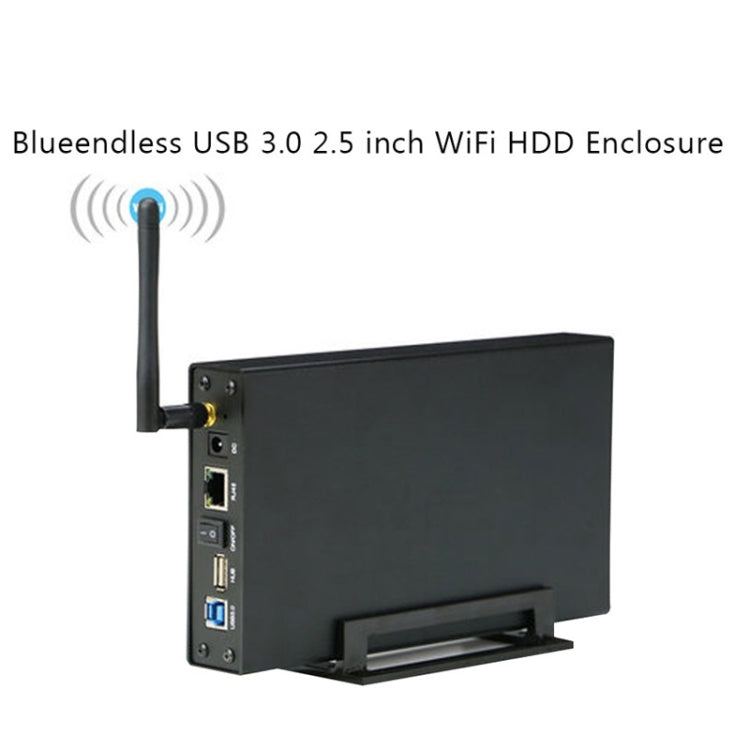 Lisslune | Blueendless 3.5 Inch Mobile Hard Drive Enclosure WIFI Wireless NAS Private Cloud Storage (US Plug)