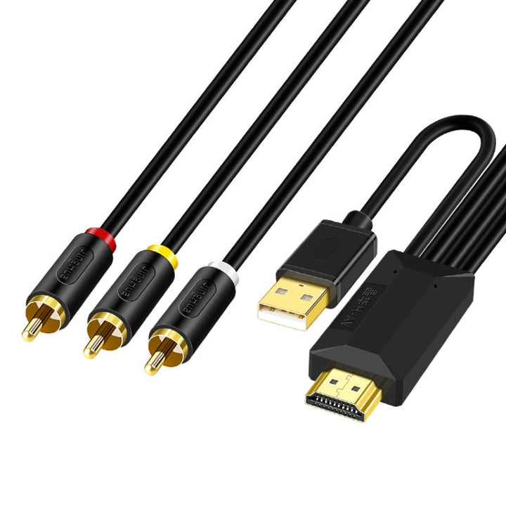 Lisslune | 3m JingHua HDMI-3RCA HDMI to 3RCA Conversion Cable Set-Top TV Projector AV Lotus Converter Cable