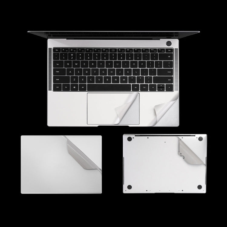 Lisslune | JRC 4 in 1 Computer Upper Shell + Lower Shell + Full Support Adhesive + Touch Sticker Film Notebook Case Protective Film for Huawei Matebook X Pro 2019 / 2020 (Silver)