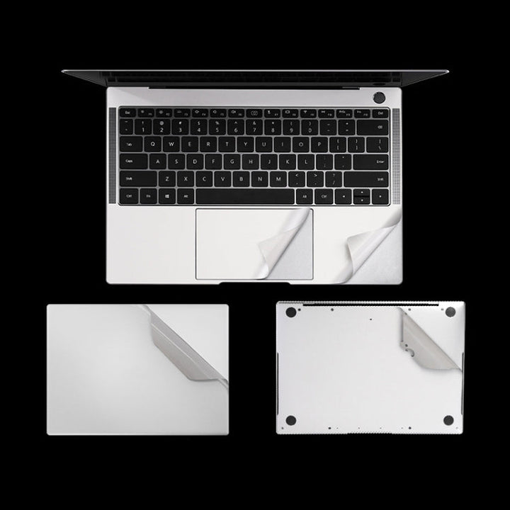 Lisslune | JRC 4 in 1 Computer Upper Shell + Lower Shell + Full Support Adhesive + Touch Sticker Film Notebook Case Protective Film for Huawei Matebook X Pro 2019 / 2020 (Silver)