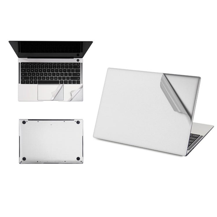 Lisslune | JRC 4 in 1 Computer Upper Shell + Lower Shell + Full Support Adhesive + Touch Sticker Film Notebook Case Protective Film for Huawei Matebook X Pro 2019 / 2020 (Silver)