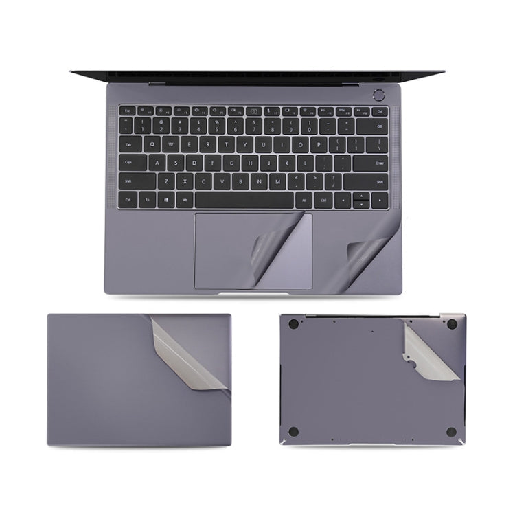 Lisslune | JRC 4 in 1 Computer Top Shell + Bottom Shell + Full Support Sticker + Touch Sticker Film Laptop Shell Protective Film For Huawei Matebook X Pro 2019 / 2020 (Gray)