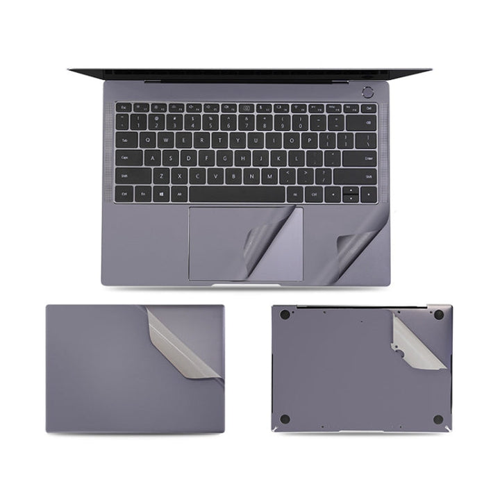 Lisslune | JRC 4 in 1 Computer Top Shell + Bottom Shell + Full Support Sticker + Touch Sticker Film Laptop Shell Protective Film For Huawei Matebook X Pro 2019 / 2020 (Gray)