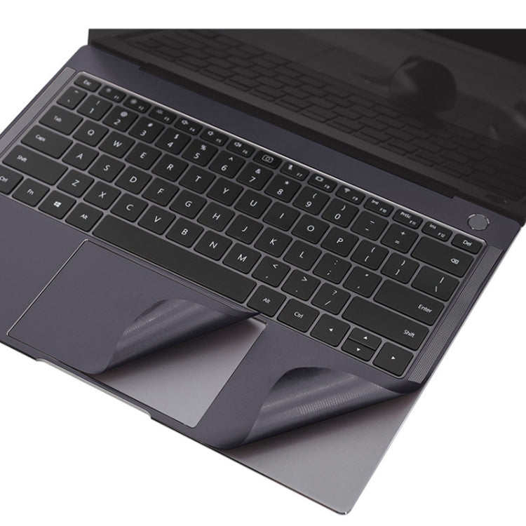 Lisslune | JRC 4 in 1 Computer Top Shell + Bottom Shell + Full Support Sticker + Touch Sticker Film Laptop Shell Protective Film For Huawei Matebook X Pro 2019 / 2020 (Gray)