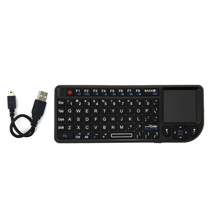 Lisslune | A8 Mini Wireless Mouse and Keyboard with Laser Touchpad Keyboard, Color: English White Backlight