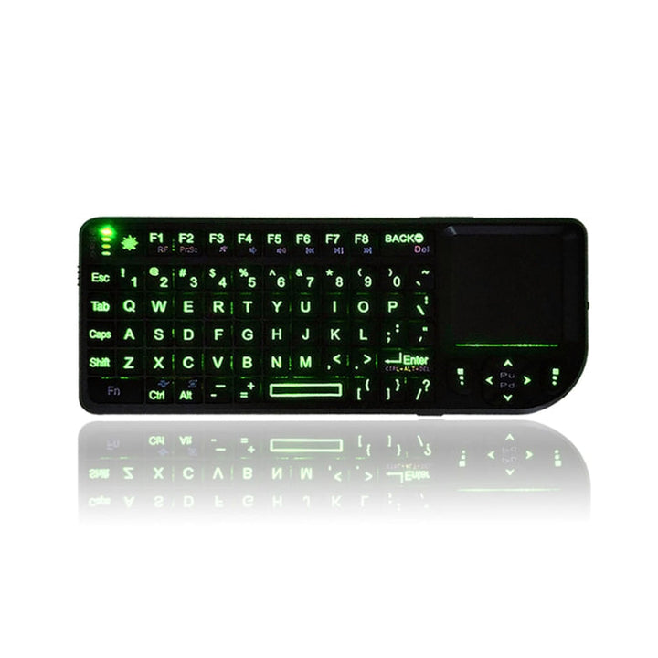 Lisslune | A8 Mini Wireless Mouse and Keyboard with Laser Touchpad Keyboard, Color: English Colored Backlighting