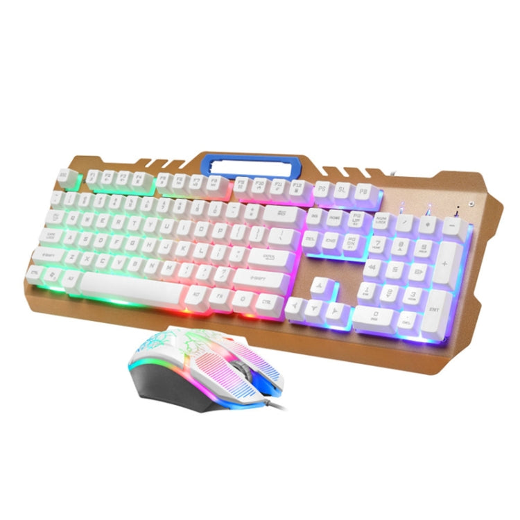 Lisslune | LIMEIDE T21 104-Key Wired Gaming Backlit Computer Manipulator Keyboard and Mouse Set, Cable Length: 1.4 m (White)