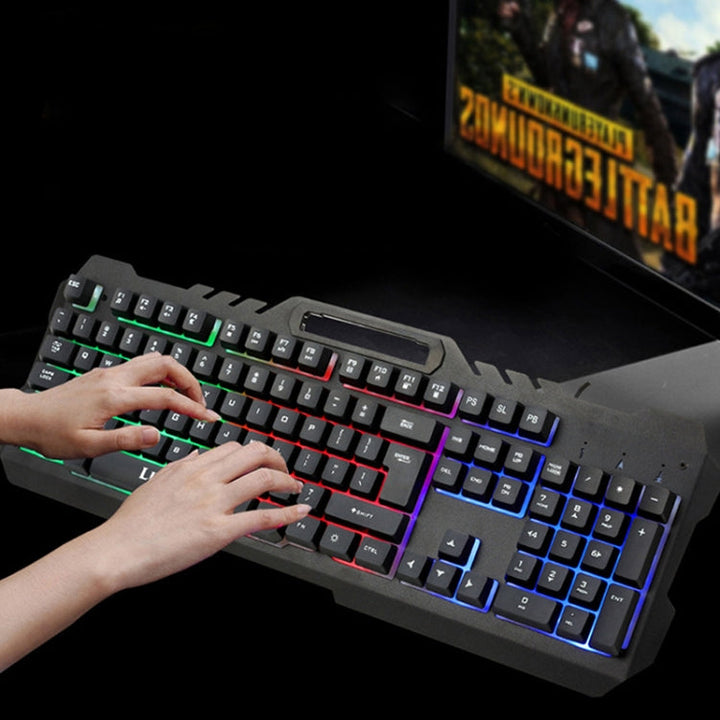 Lisslune | LIMEIDE T21 104-Key Wired Gaming Backlit Computer Manipulator Keyboard and Mouse Set, Cable Length: 1.4 m (White)