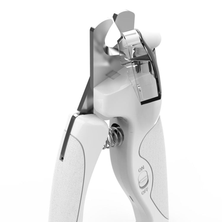 Pet LED Light Nail Depth Anti-Bloodline Nail Clipper (White)