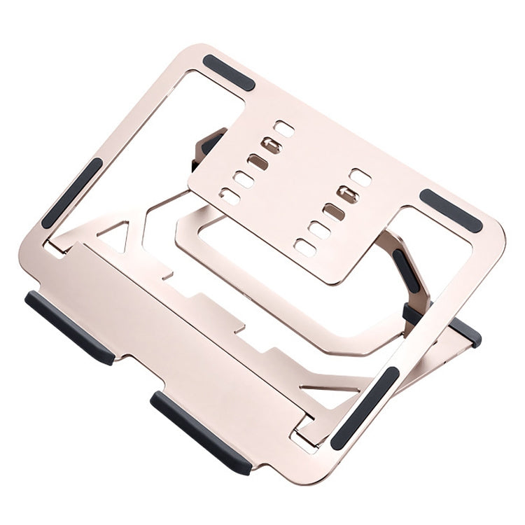 Lisslune | LH-T610 Aluminum Alloy Laptop Stand Foldable Lifting Desktop Cooling Stand (Rose Gold)