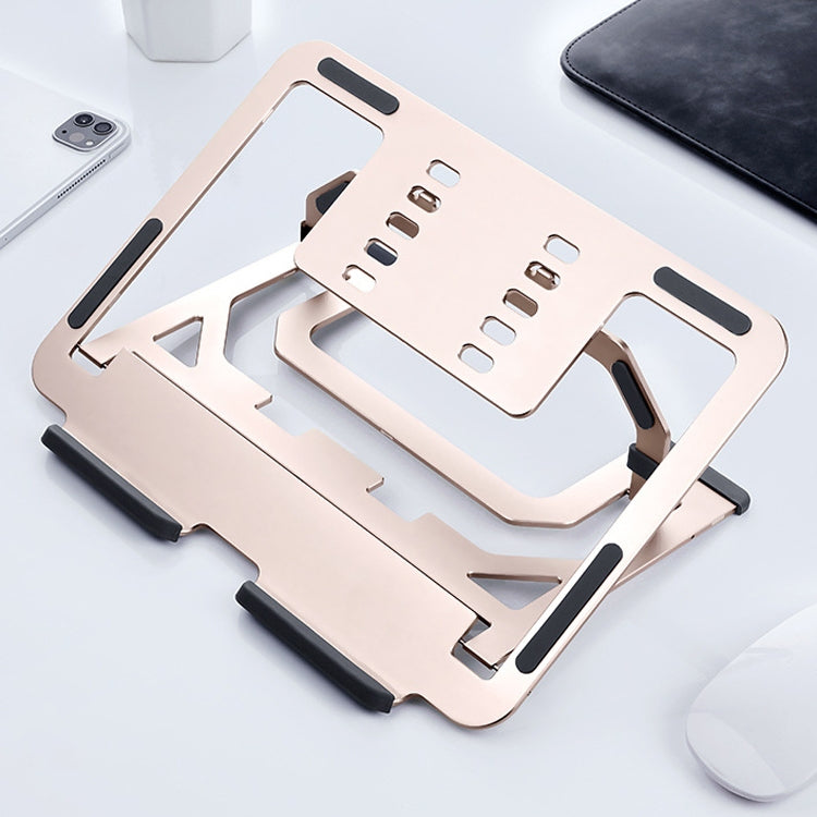 Lisslune | LH-T610 Aluminum Alloy Laptop Stand Foldable Lifting Desktop Cooling Stand (Rose Gold)
