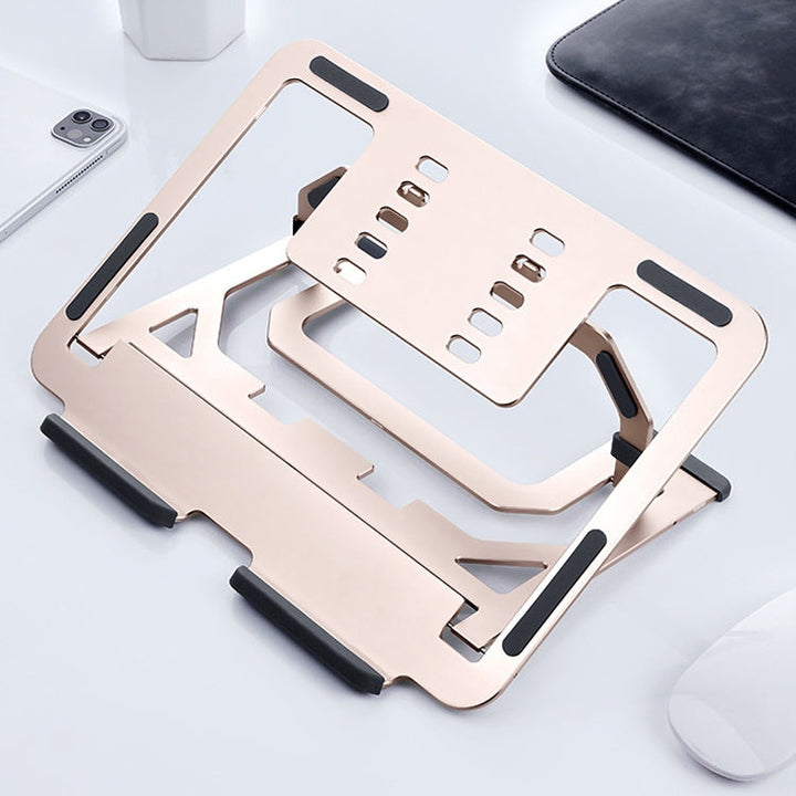 Lisslune | LH-T610 Aluminum Alloy Laptop Stand Foldable Lifting Desktop Cooling Stand (Rose Gold)