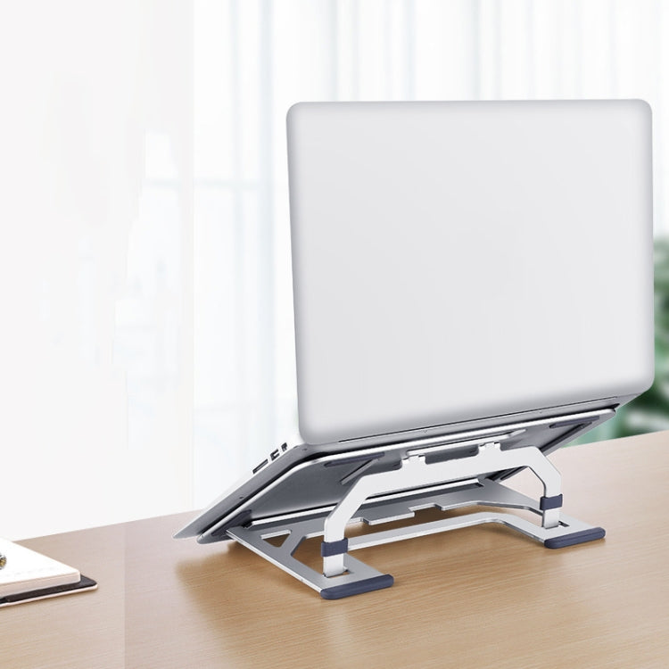Lisslune | LH-T610 Aluminum Alloy Laptop Stand Foldable Lift Desktop Cooling Stand (Elegant Silver)