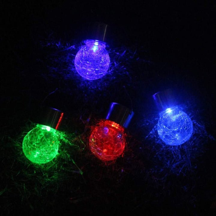 Lisslune | 12 PCS Snap Ball Solar Chandelier Outdoor Garden Courtyard Holiday Decorative Light with Clip (Warm White Light)