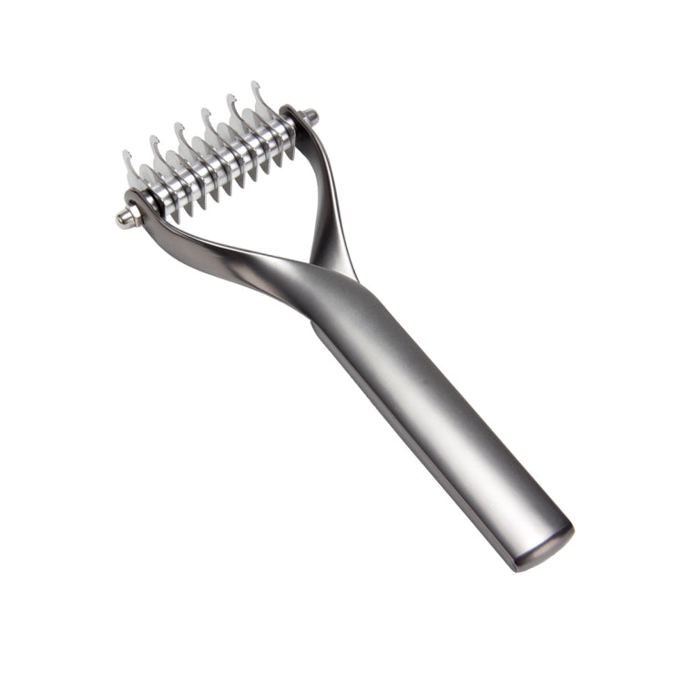 Zinc Alloy Hair Comb Double-Sided Cat and Dog Cleaning Beauty Hair Removal Comb, Specification: Black Small (Neat Packaging)