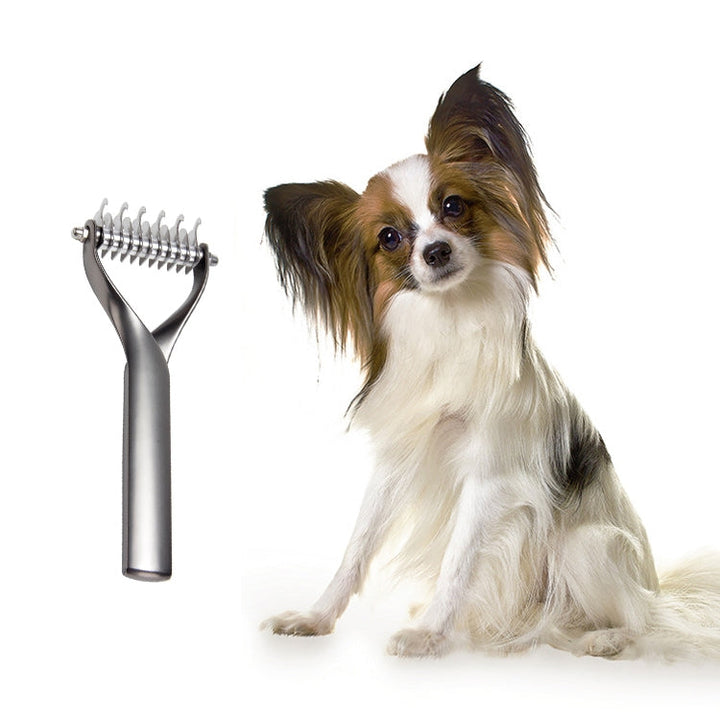 Zinc Alloy Hair Comb Double-Sided Cat and Dog Cleaning Beauty Hair Removal Comb, Specification: Black Small (Neat Packaging)