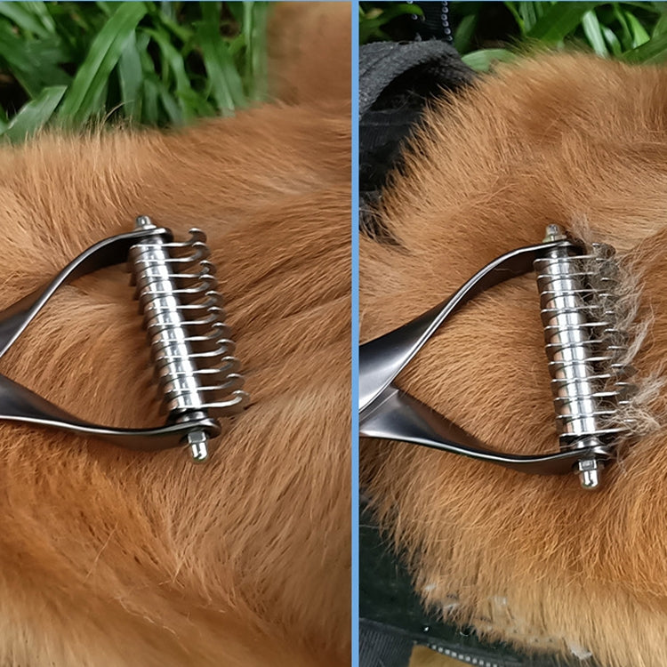 Zinc Alloy Hair Comb Double-Sided Cat and Dog Cleaning Beauty Hair Removal Comb, Specification: Black Small (Neat Packaging)
