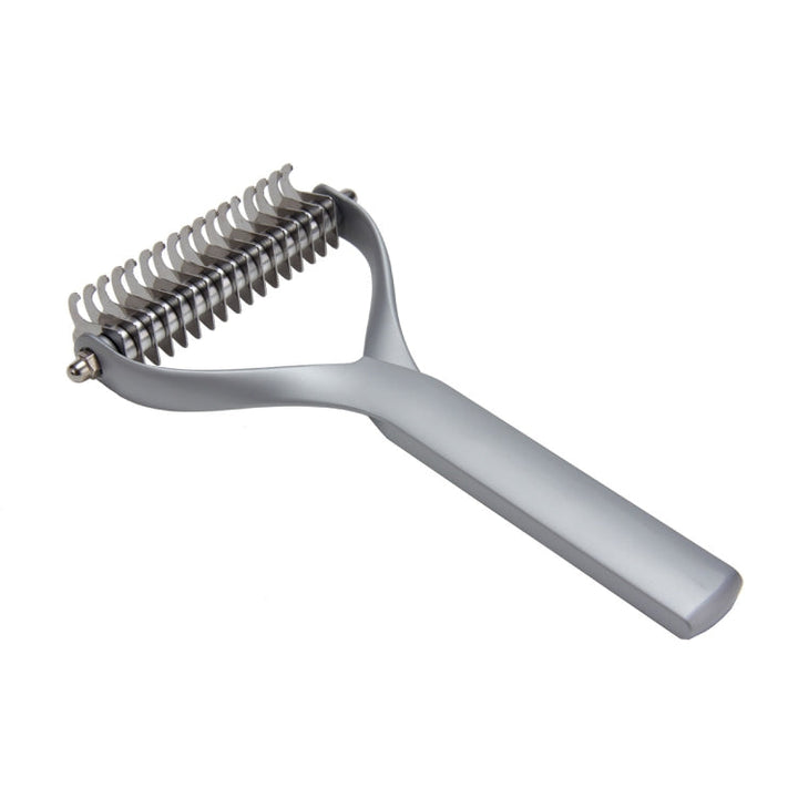 Pet comb zinc alloy double-sided cat dog cleaning beauty hair removal comb, specification: black large (neat packaging)