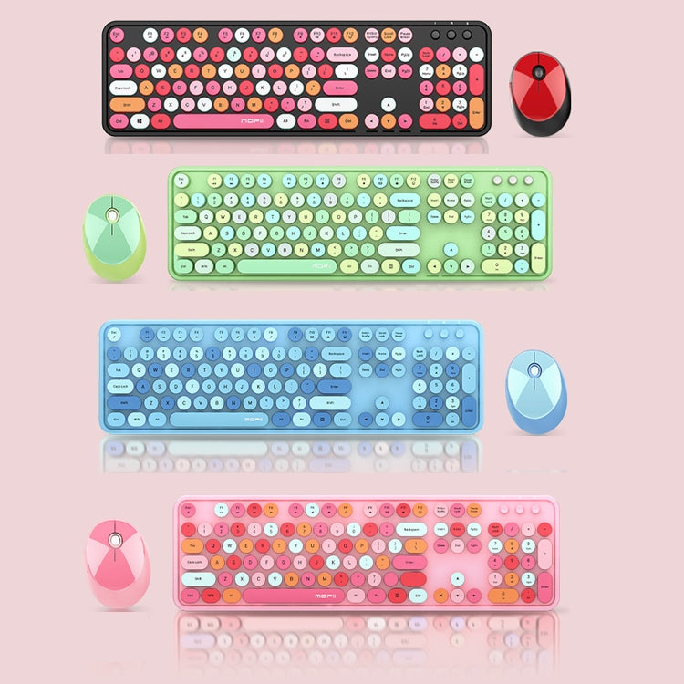 Lisslune | Mofii Sweet Wireless Keyboard and Mouse Set Girl Punk Keyboard Office Set, Color: Green Mixed Version