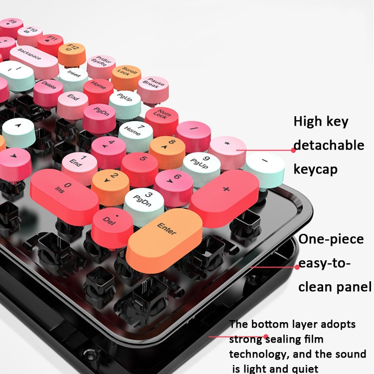 Lisslune | Mofii Sweet Wireless Keyboard and Mouse Set Girl Punk Keyboard Office Set, Color: Green Mixed Version