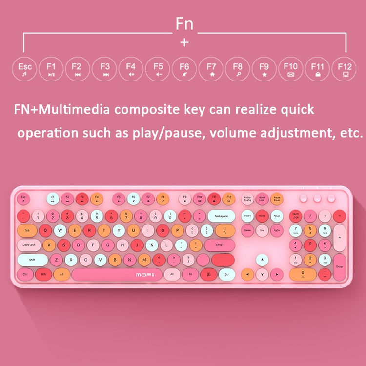 Lisslune | Mofii Sweet Wireless Keyboard and Mouse Set Girl Punk Keyboard Office Set, Color: Green Mixed Version