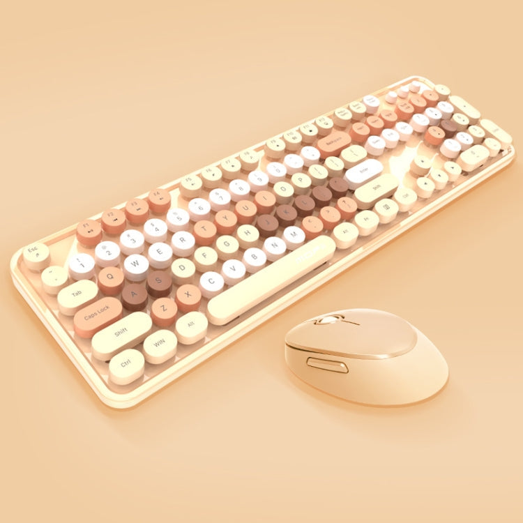 Lisslune | Mofii Sweet Wireless Keyboard and Mouse Set Girls Punk Keyboard Office Set, Color: Milk Tea Mixed Color