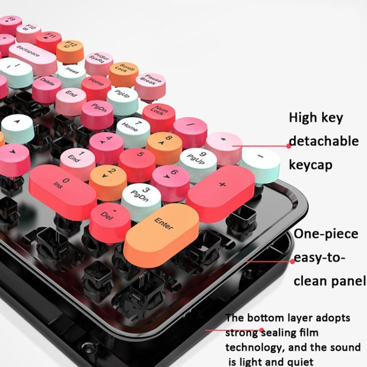Lisslune | Mofii Sweet Wireless Keyboard and Mouse Set Girls Punk Keyboard Office Set, Color: Milk Tea Mixed Color