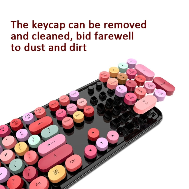 Lisslune | Mofii Sweet Wireless Keyboard and Mouse Set Girls Punk Keyboard Office Set, Color: Milk Tea Mixed Color