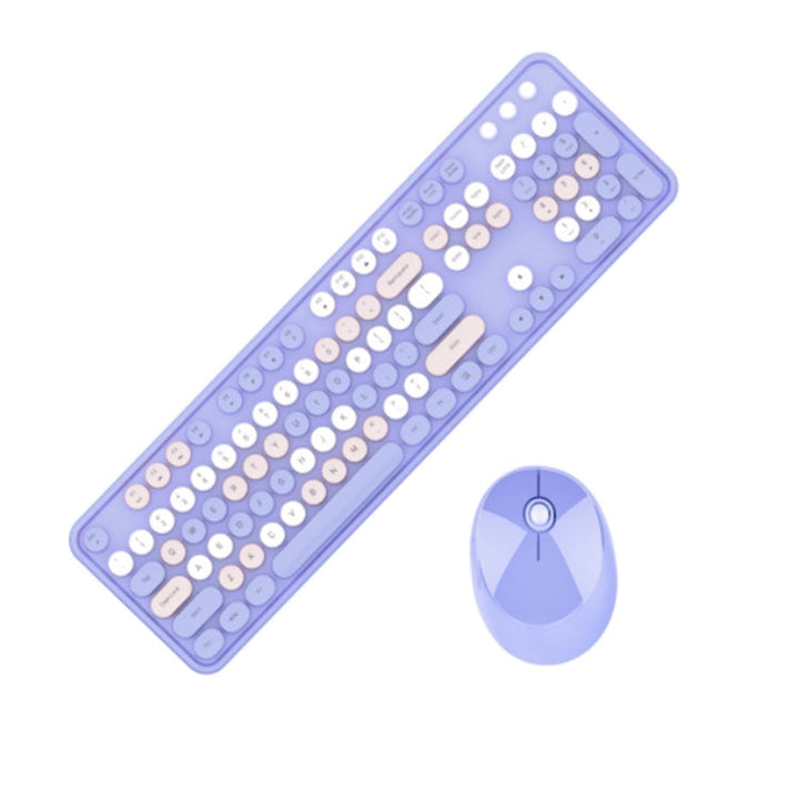 Lisslune | Mofii Sweet Wireless Keyboard and Mouse Set Girl Punk Keyboard Office Set, Color: Purple Mixed Version