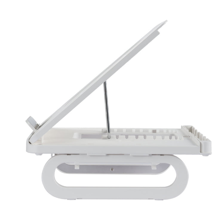 Lisslune | A23 Foldable Laptop Stand with 10-Speed Adjustment, Computer Cooling and Raising Stand, Color: Normal (White)