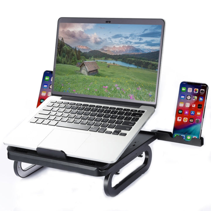 Lisslune | A23 Foldable Notebook Stand With 10-Speed Adjustment Computer Cooling Lift Stand, Color: Regular (Black)