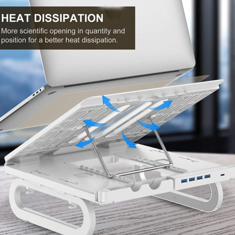 Lisslune | A23 Foldable Notebook Stand With 10-Speed Adjustment Computer Cooling Lift Stand, Color: Regular (Black)