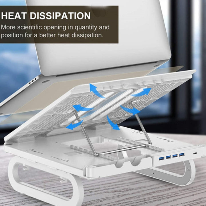 Lisslune | A23 Foldable Notebook Stand With 10-Speed Adjustment Computer Cooling Lift Stand, Color: Regular (Black)