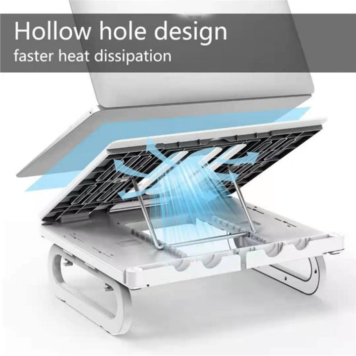 Lisslune | A23 Foldable Notebook Stand With 10-Speed Adjustment Computer Cooling Lift Stand, Color: Regular (Black)