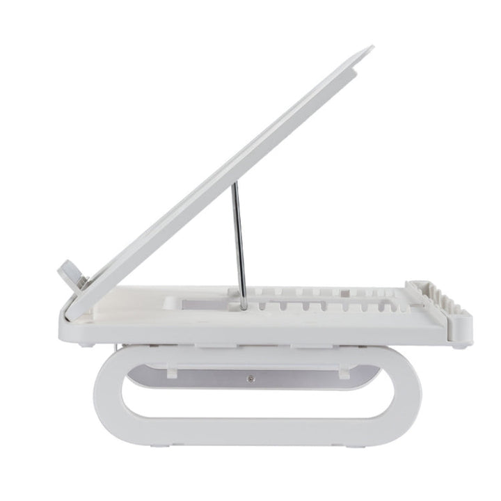 Lisslune | A23 Folding Laptop Stand with 10-Speed Adjustment Computer Cooling Lever Stand, Color: Removable Accessories 3.0HUB (White)