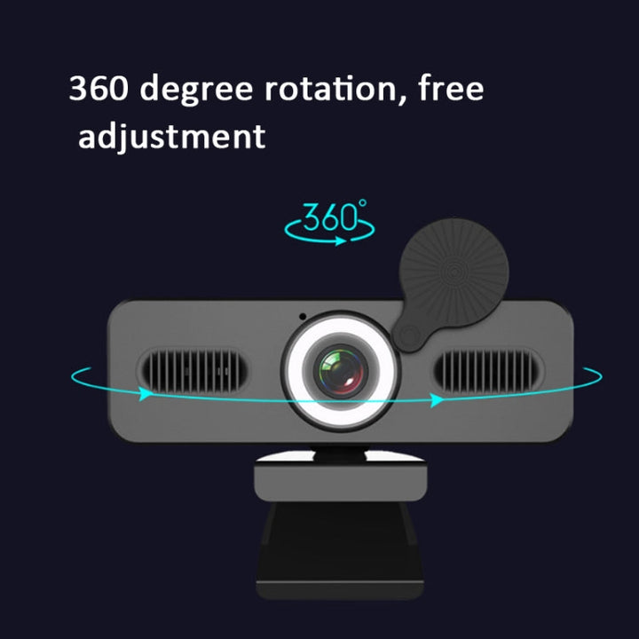 Lisslune | C360 1080P Network High Definition Computer Camera Driverless Beautification Light Camera with Directional Microphone, Cable Length: 1.8 m