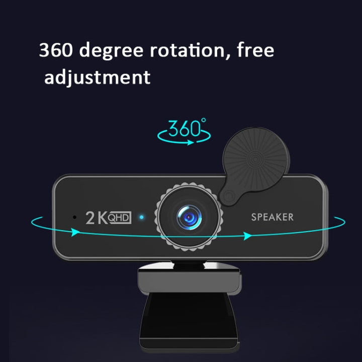 Lisslune | C580 1440P Network HD Live Broadcast Computer Camera Built-in Speakers