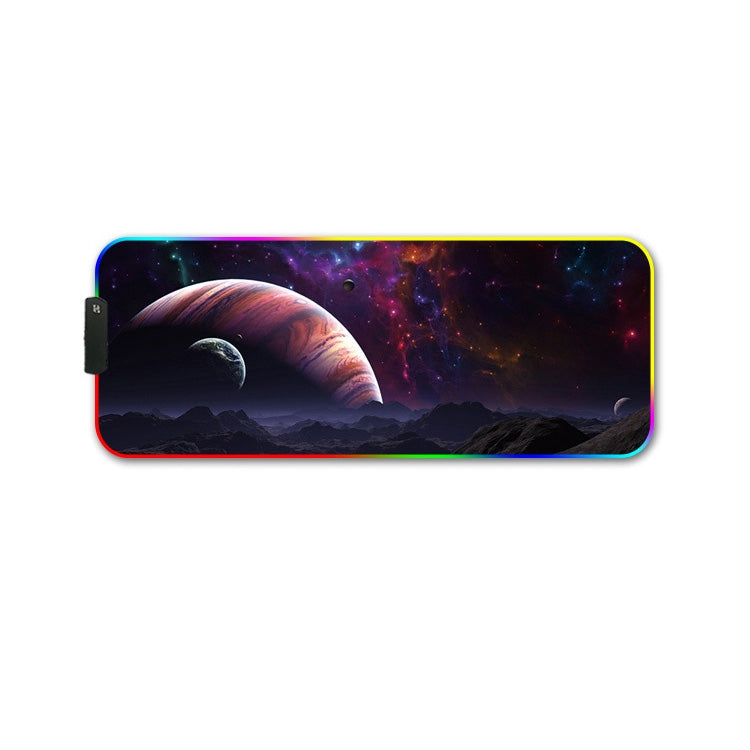 Lisslune | 300x800x4mm F-01 Rubber Thermal Transfer RGB Illuminated Non-Slip Mouse Pad (Expansive Starry Sky)