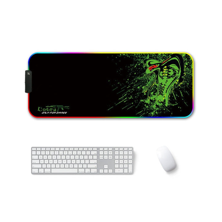 Lisslune | 300x800x4mm F-01 Rubber Thermal Transfer RGB Illuminated Non-Slip Mouse Pad (Brontosaurus)