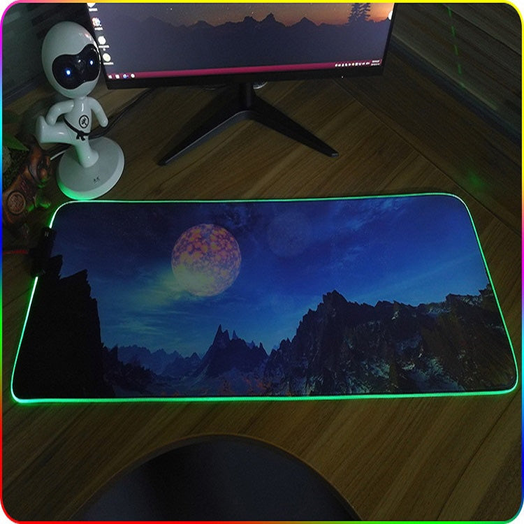 Lisslune | 300x800x4mm F-01 Rubber Thermal Transfer RGB Illuminating Non-Slip Mouse Pad (Lavender)