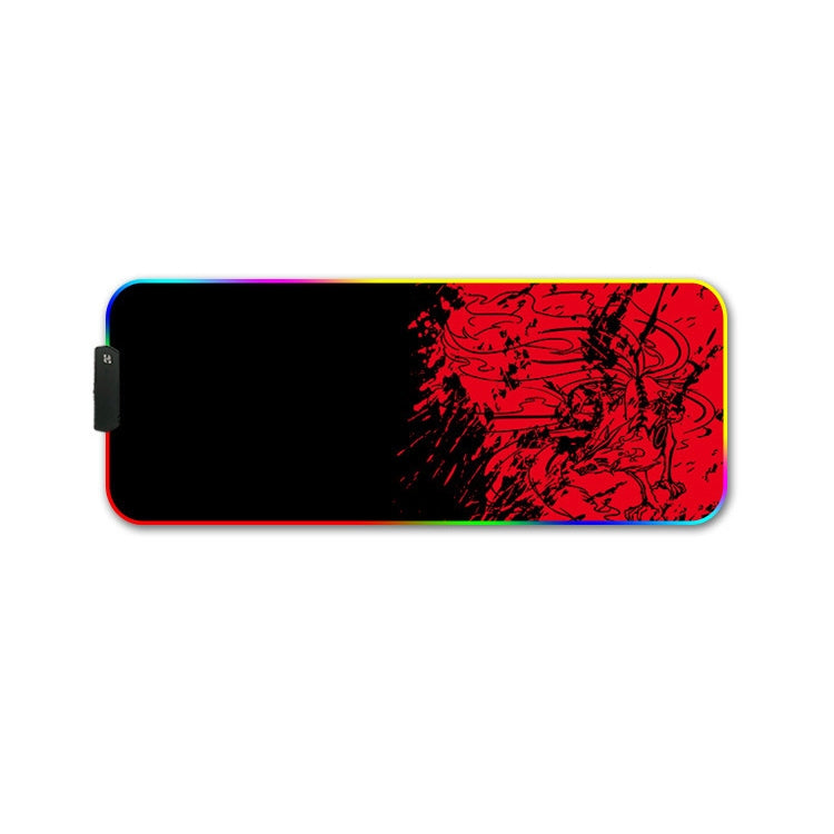 Lisslune | 350x900x4mm F-01 Rubber Thermal Transfer RGB Illuminating Non-Slip Mouse Pad (Red Fox)