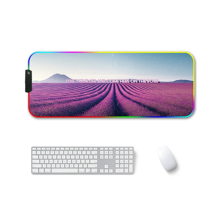 Lisslune | 400x900x4mm F-01 Rubber Thermal Transfer RGB Illuminated Non-Slip Mousepad (Lavender)