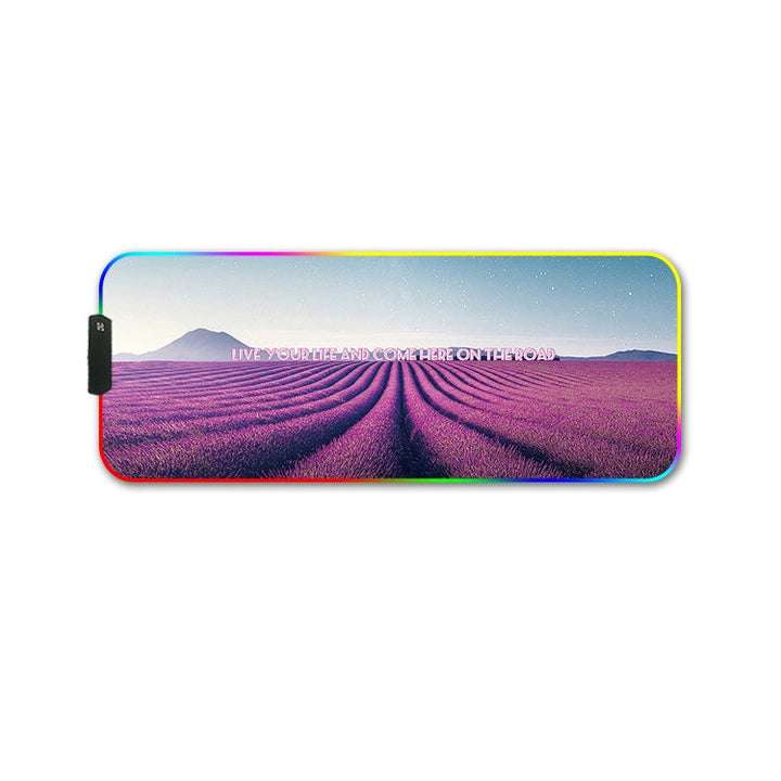 Lisslune | 400x900x4mm F-01 Rubber Thermal Transfer RGB Illuminated Non-Slip Mousepad (Lavender)