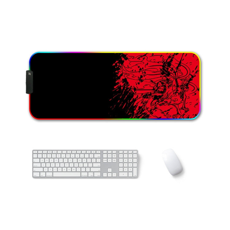 Lisslune | 400x900x4mm F-01 Rubber Thermal Transfer RGB Illuminated Non-Slip Mouse Pad (Red Fox)