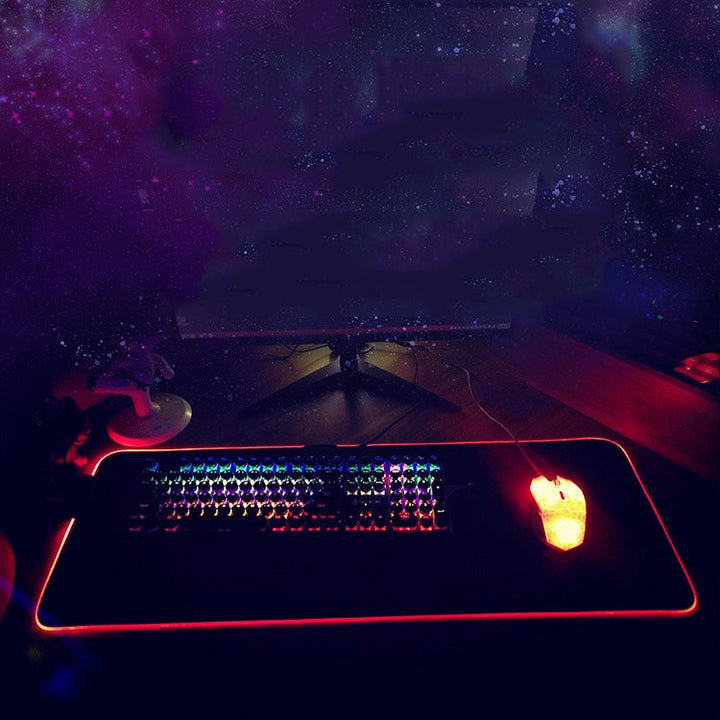 Lisslune | 400x900x4mm F-01 Rubber Thermal Transfer RGB Illuminated Non-Slip Mousepad (Lavender)
