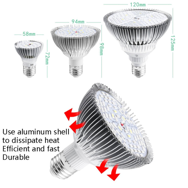 Lisslune | LED Plant Growth Lamp Full Spectrum E27 Plant Fill Light, Power: 30W 40 Lamp Beads