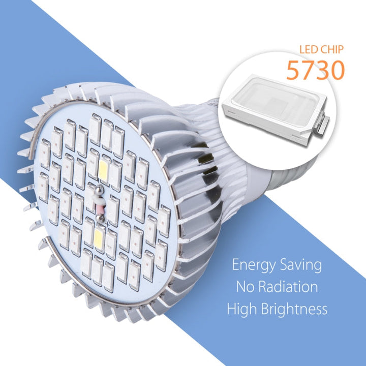Lisslune | LED Plant Growth Lamp Full Spectrum E27 Plant Fill Light, Power: 30W 40 Lamp Beads